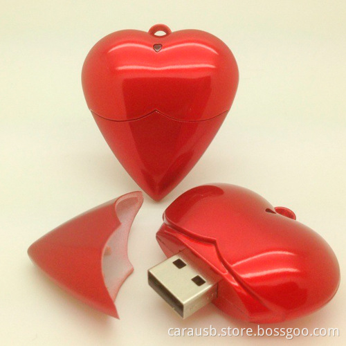 ABS creative personalized heart-shaped USB flash drives CaraUSB branded wholesale custom advertising gifts for Show giveaways